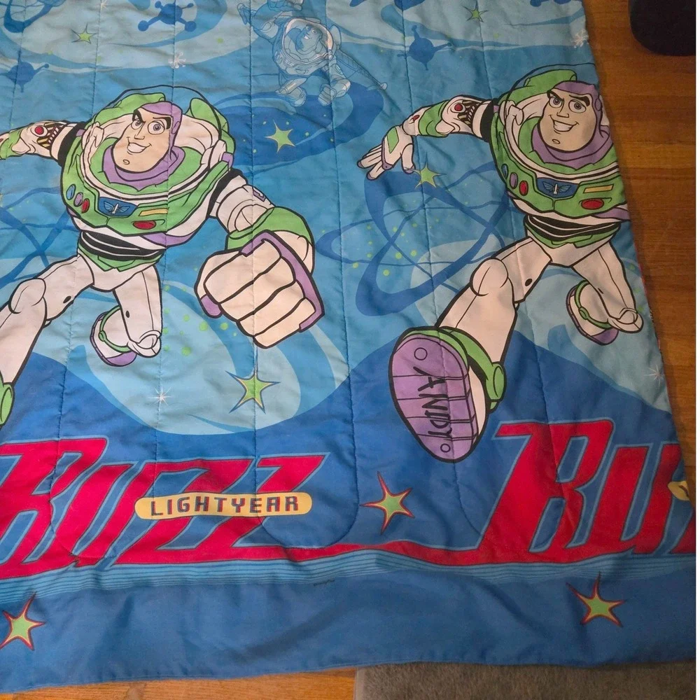 Vintage Disney Toy Story Buzz Lightyear Woody Comforter Reversible Twin